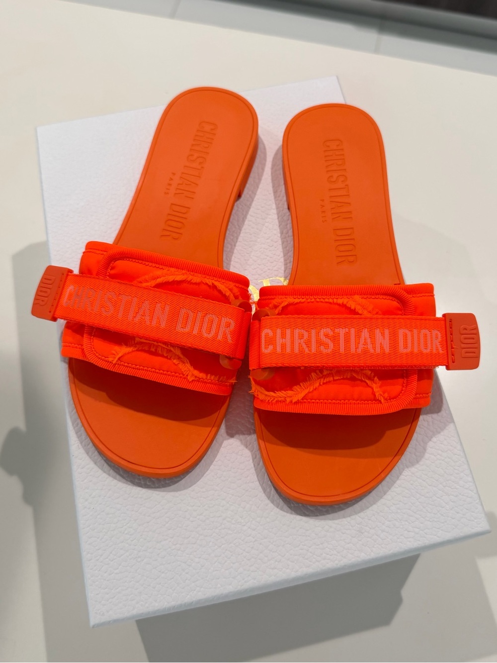 Dior Orange Christian Dior Slide Sandals